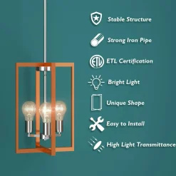 Tangkula 3-Light Pendant Lamps, Pendant Lighting Fixture (Dark Gold Nickel)