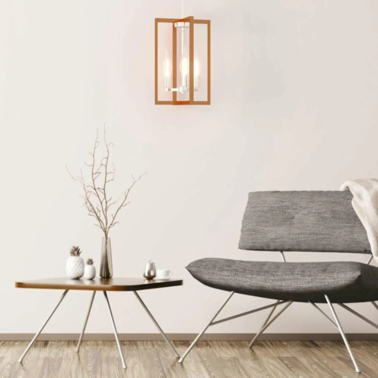 Tangkula 3-Light Pendant Lamps, Pendant Lighting Fixture (Dark Gold Nickel)