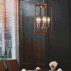 Tangkula 3-Light Pendant Lamps, Pendant Lighting Fixture (Dark Gold Nickel)