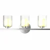 Tangkula 3-Light Vanity Light Wall Mounted Brushed Chrome Finish Glass Shade Lamp