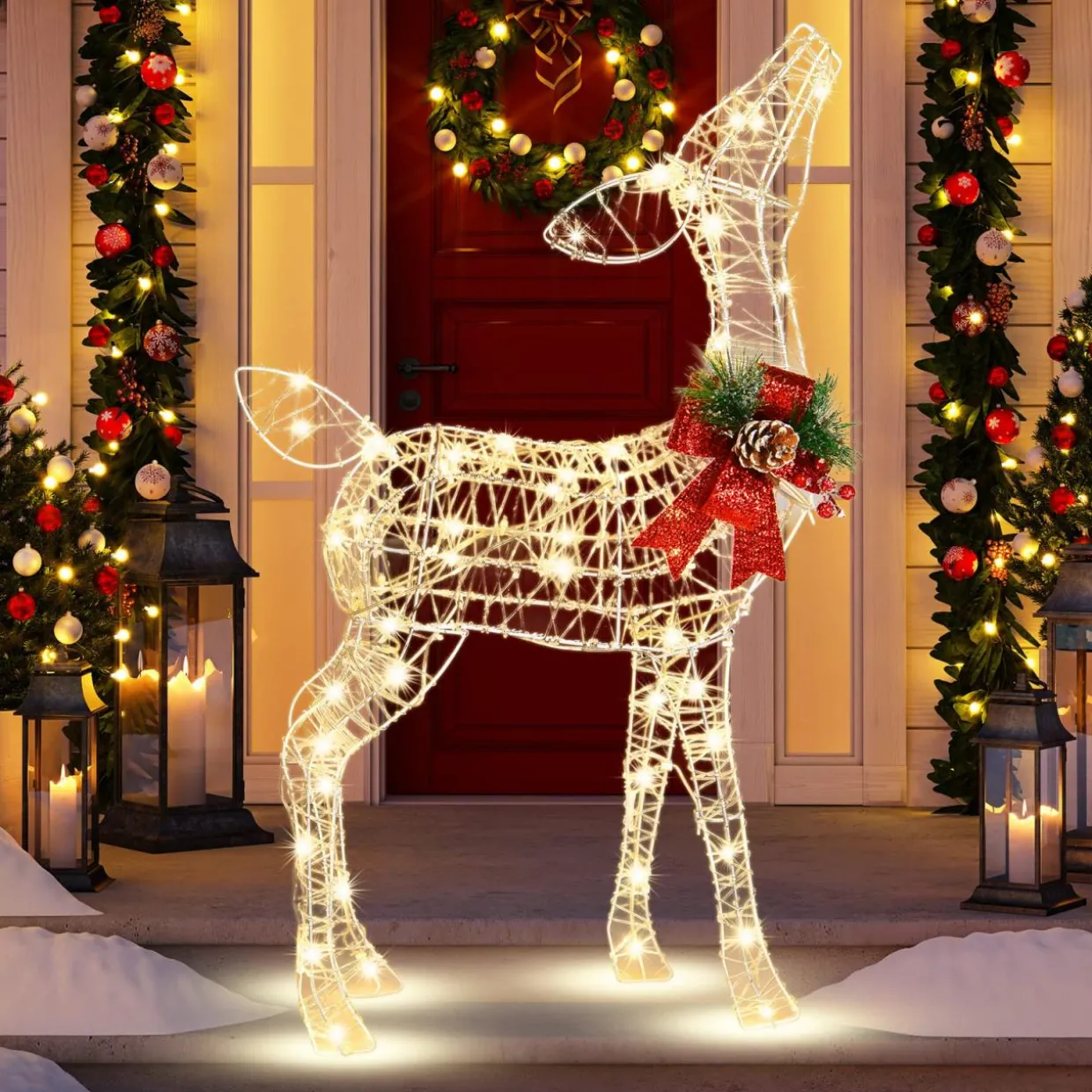 Tangkula Lighted Christmas Reindeer