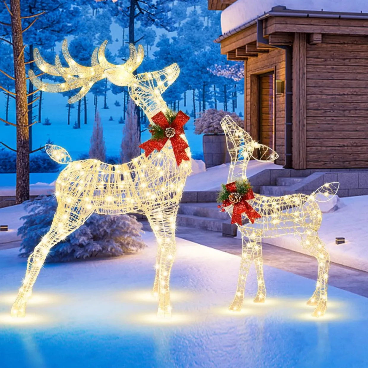 Tangkula Lighted Christmas Reindeer