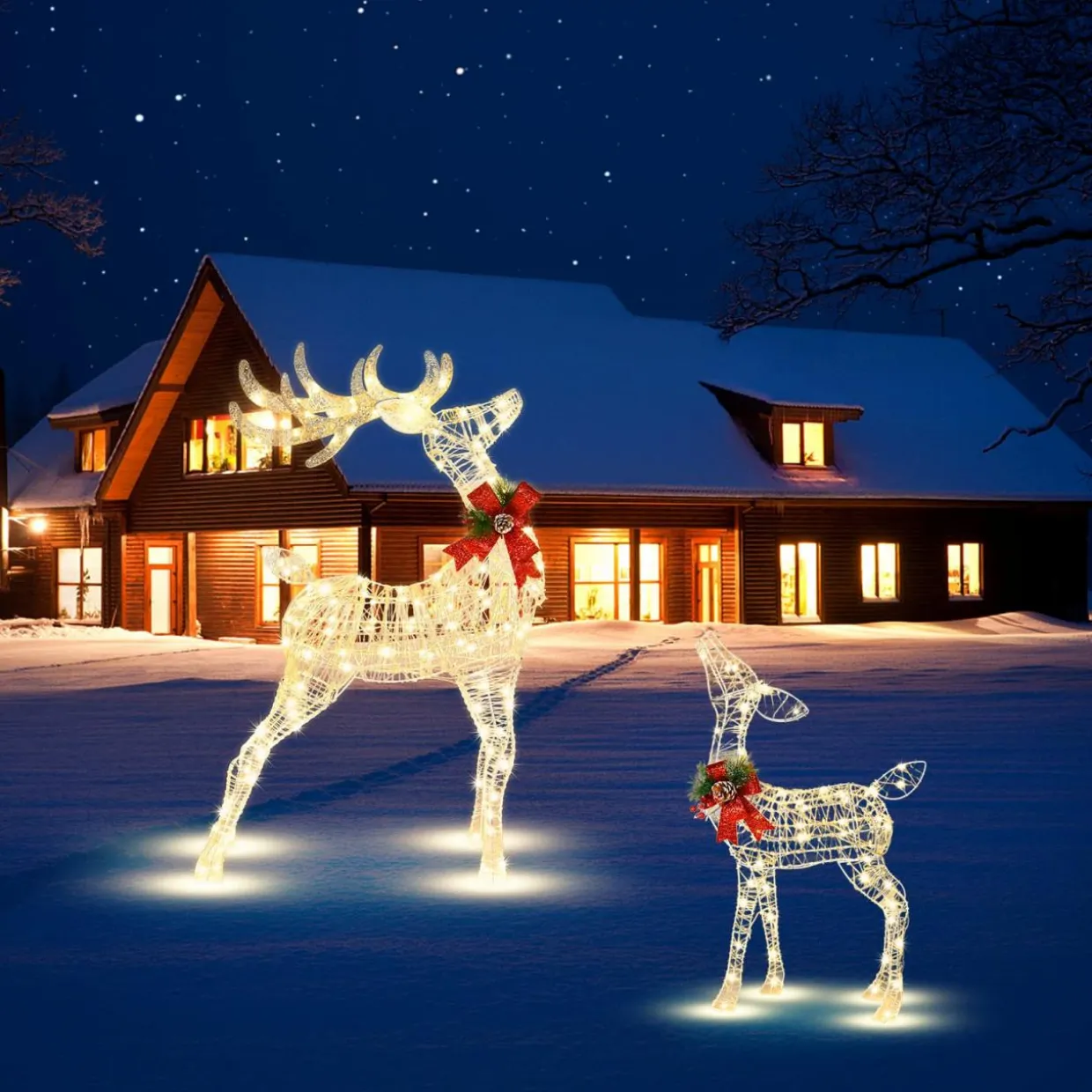 Tangkula Lighted Christmas Reindeer