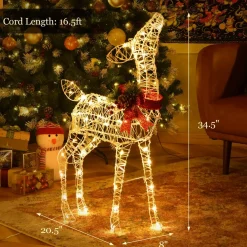 Tangkula Lighted Christmas Reindeer