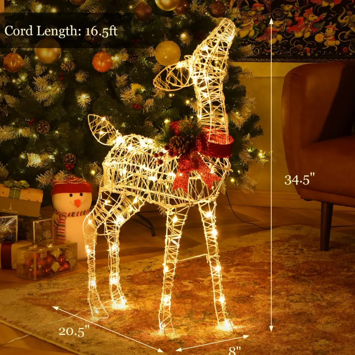 Tangkula Lighted Christmas Reindeer