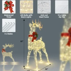 Tangkula Lighted Christmas Reindeer