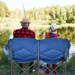 Tangkula Loveseat Camping Chair, Folding Camp Chair with Padded Seat