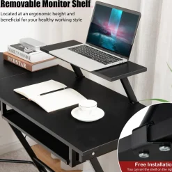 Tangkula L-Shaped Computer Desk, Home Office Corner Workstation