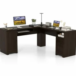 Tangkula L-Shaped Desk, 66