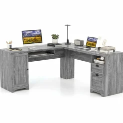 Tangkula L-Shaped Desk, 66