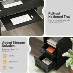 Tangkula L-Shaped Desk, 66