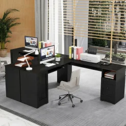 Tangkula L-Shaped Desk, 66