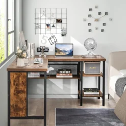 Tangkula L-shaped Office Desk, 59 Inch Large Corner Desk