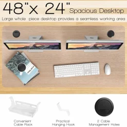 Tangkula Manual Height Adjustable Standing Desk, Sit to Stand Desk w/Foldable Crank Handle