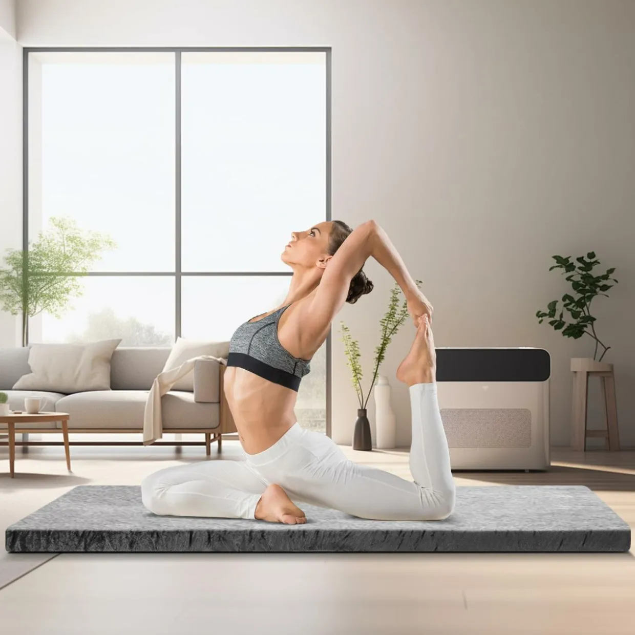 Tangkula Memory Foam Camping Mattress, Portable Roll Up Sleeping Pad with Carry Bag