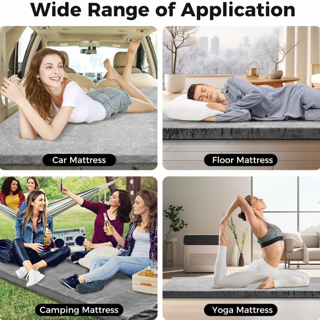 Tangkula Memory Foam Camping Mattress, Portable Roll Up Sleeping Pad with Carry Bag