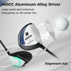 Tangkula Men° Aluminum Alloy Golf Driver with Graphite Shaft and Head Cover