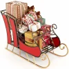 Tangkula Metal Christmas Santa Sleigh Basket, Xmas Festival Holiday Decorative Santa