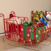 Tangkula Metal Christmas Santa Sleigh Basket