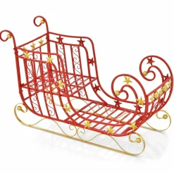 Tangkula Metal Christmas Santa Sleigh Basket
