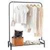 Tangkula Metal Garment Rack, 44" Clothing Rack with Top Rod and Lower Storage Shelf