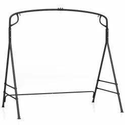 Tangkula Metal Swing Frame, Porch Swing Stand with Extra Side Bars, 3-Ring Design, Heavy Duty Swing Frame Outdoor for Swing