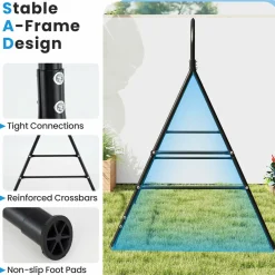 Tangkula Metal Swing Frame, Porch Swing Stand with Extra Side Bars
