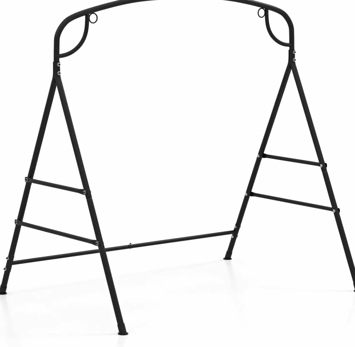 Tangkula Metal Swing Frame, Porch Swing Stand with Extra Side Bars, 3-Ring Design, Heavy Duty Swing Frame Outdoor for Swing