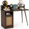 Tangkula Mid Century Desk with Hutch
