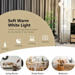 Tangkula Mid Century Globe Floor Lamp with 2 LED Bulbs for Living Room