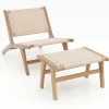 Tangkula Mid Century Modern Accent Chair with Ottoman
