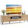 Tangkula Mid Century Modern TV Stand for 65 Inch TVs, Media Entertainment Center with Drawer