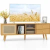 Tangkula Mid Century Modern TV Stand for TVs up to 65"