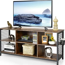 Tangkula Mid Century Modern TV Stand for 65 inch TV