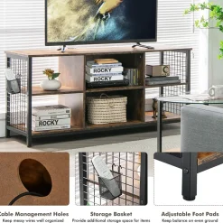 Tangkula Mid Century Modern TV Stand for 65 inch TV