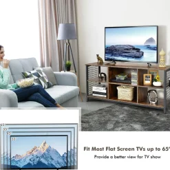 Tangkula Mid Century Modern TV Stand for 65 inch TV