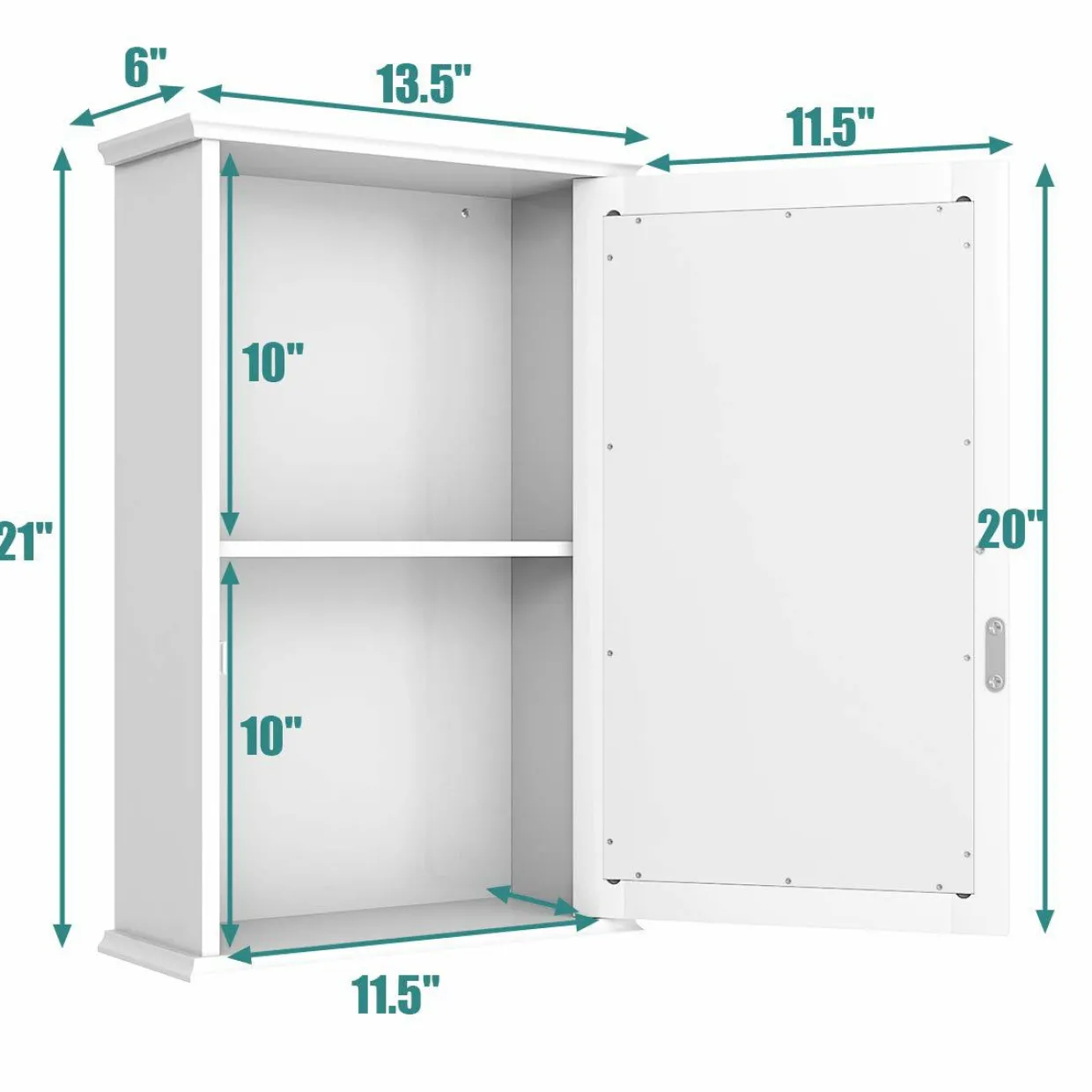 Tangkula Mirrored Bathroom Cabinet, Wall Mount Storage Cabinet with Single Door