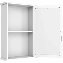 Tangkula Mirrored Bathroom Cabinet, Wall Mount Storage Cabinet with Single Door