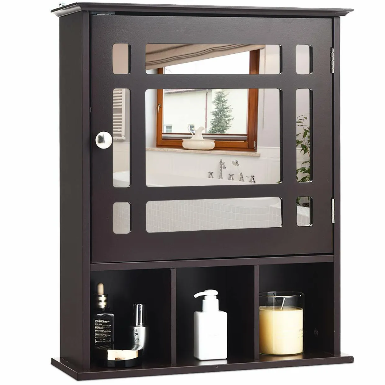 Tangkula Mirrored Medicine Cabinet