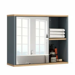 Tangkula Mirrored Medicine Cabinet, Bathroom Wall Mounted Cabinet