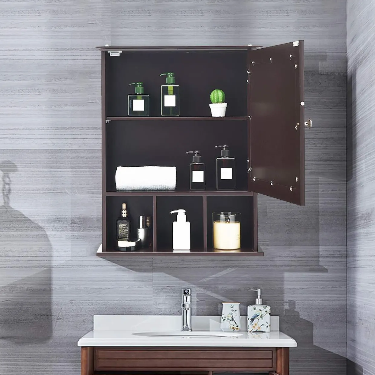 Tangkula Mirrored Medicine Cabinet