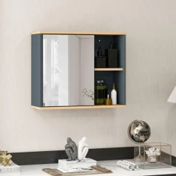 Tangkula Mirrored Medicine Cabinet, Bathroom Wall Mounted Cabinet