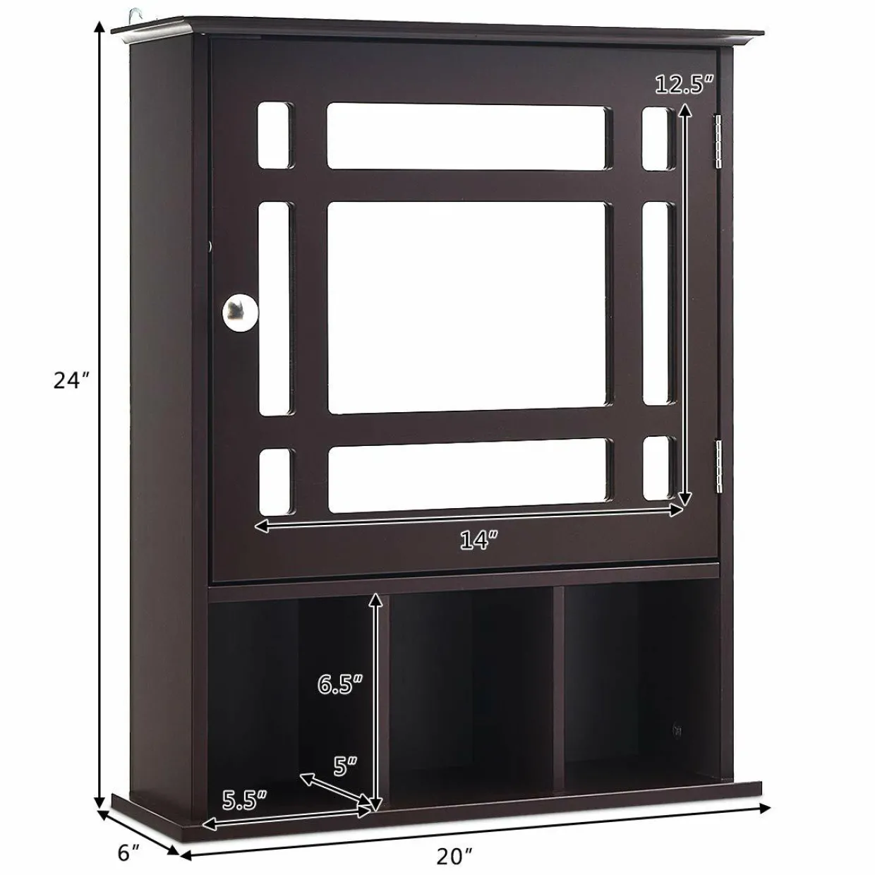 Tangkula Mirrored Medicine Cabinet