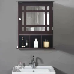 Tangkula Mirrored Medicine Cabinet