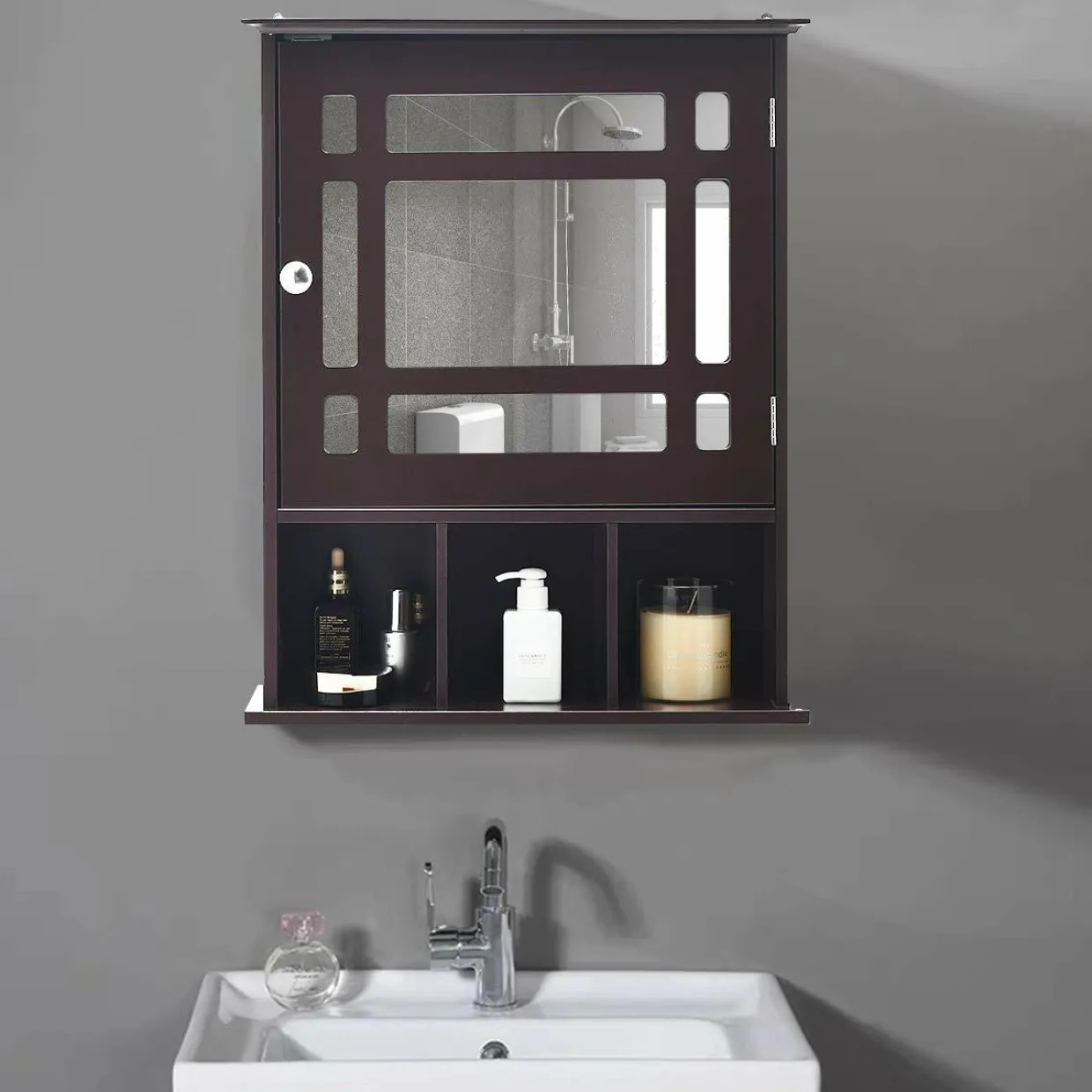 Tangkula Mirrored Medicine Cabinet