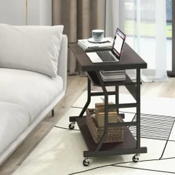 Tangkula Mobile Computer Desk with Keyboard Tray