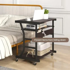 Tangkula Mobile Computer Desk with Keyboard Tray