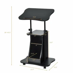 Tangkula Mobile Laptop Podium, Height Adjustable Podium Stand, Standing Desk Sit-to-Stand Desk