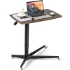Tangkula Mobile Standing Desk, Height Adjustable Overbed Table, Pneumatic Bedside Table