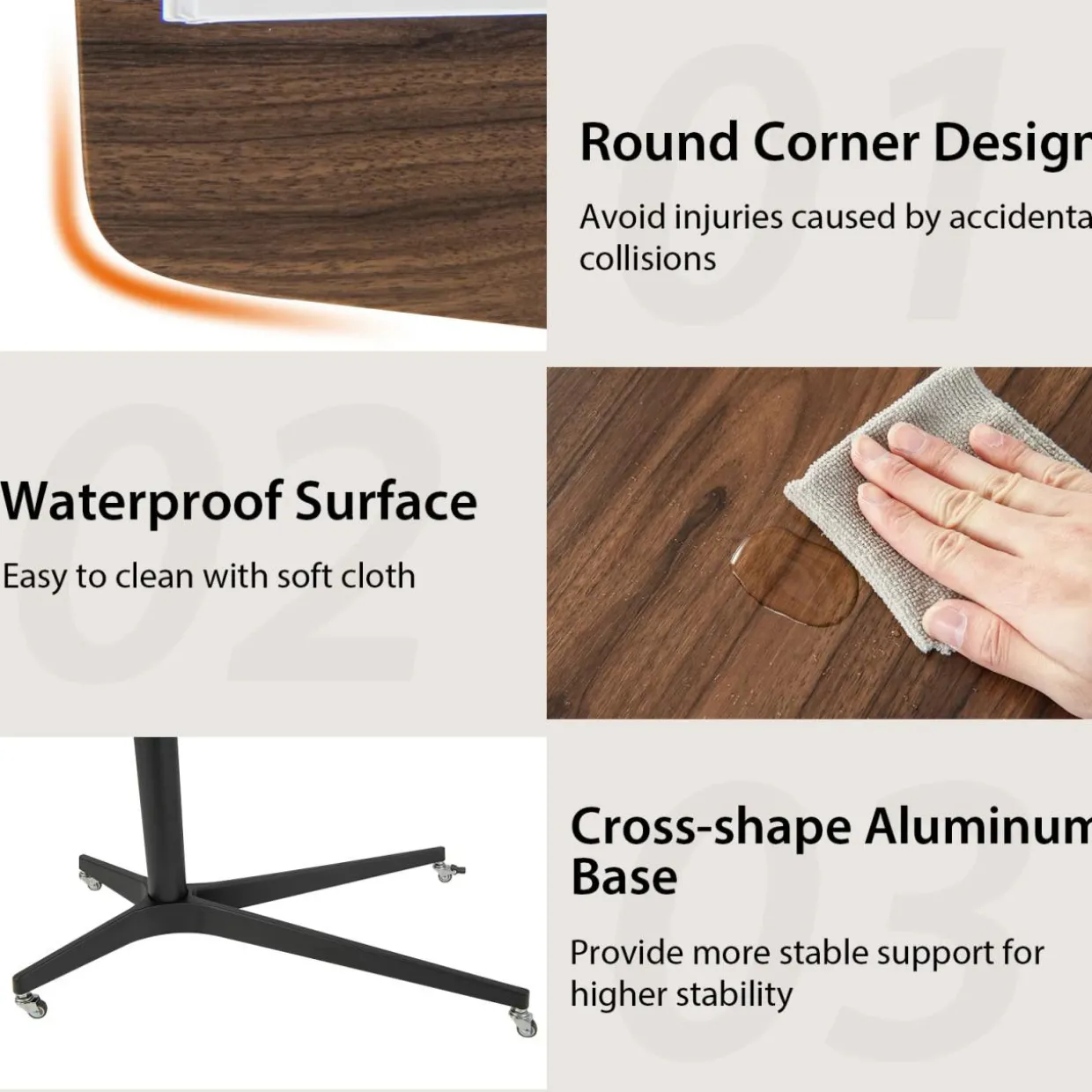 Tangkula Mobile Standing Desk, Height Adjustable Overbed Table, Pneumatic Bedside Table